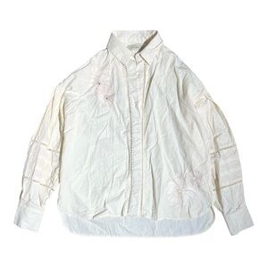 Anthropologie Veroalfie Button Down Embroidered Blouse